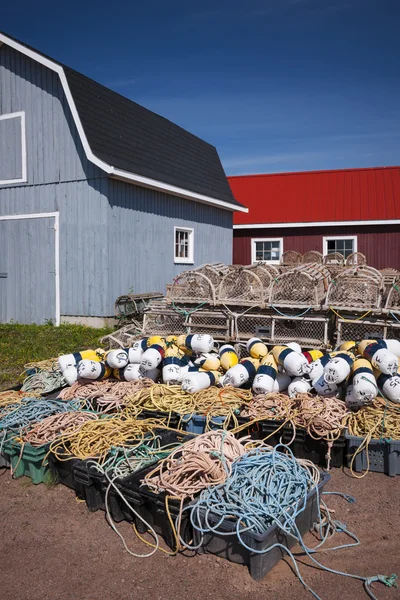 Lobster traps, floats and rope — Stock Photo, Image