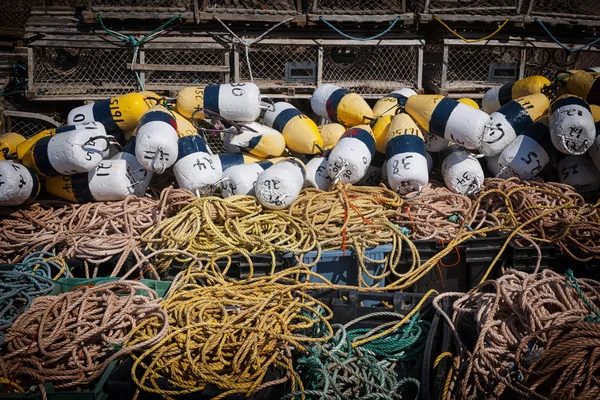 Perangkap lobster, mengapung dan tali — Stok Foto
