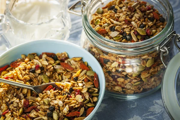 Serving of homemade granola — Stock Photo, Image