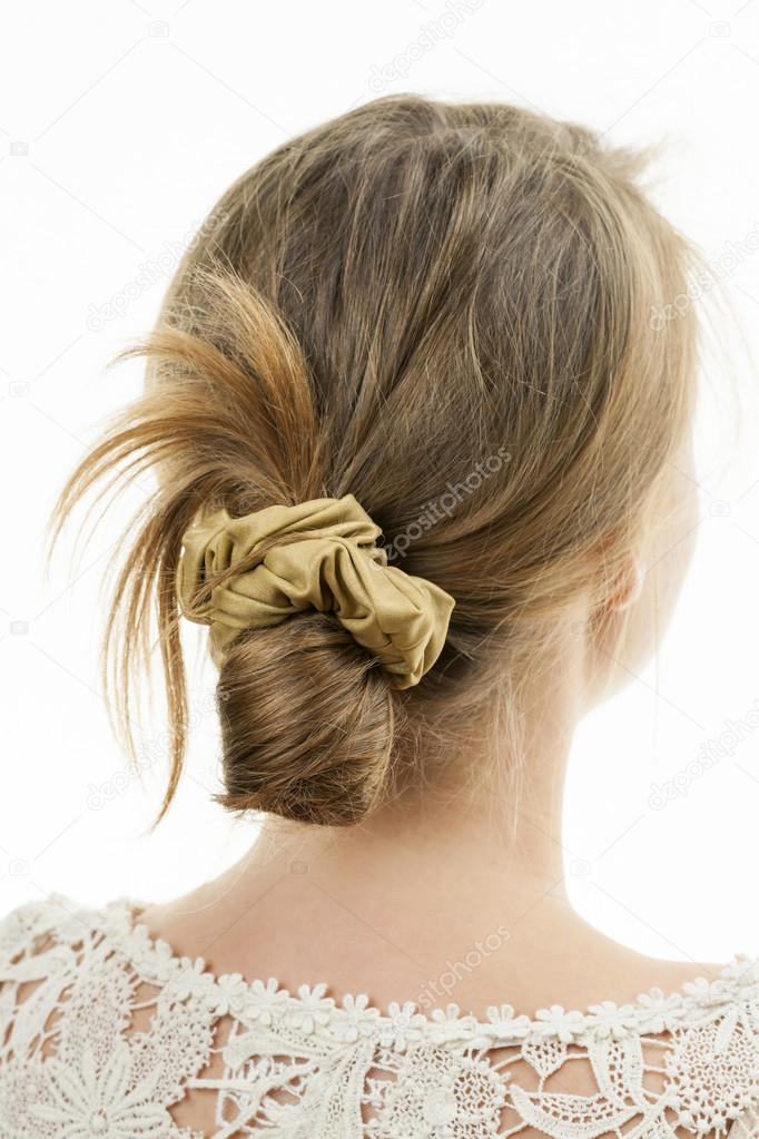 Woman with casual hairdo