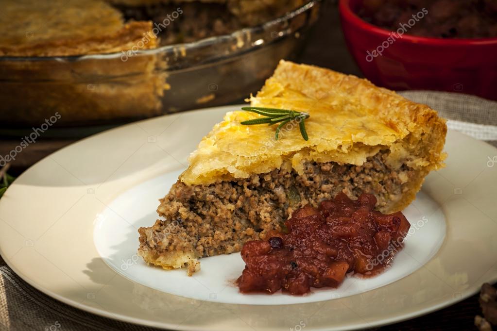 Slice of meat pie Tourtiere Stock Photo by ©elenathewise 45303831