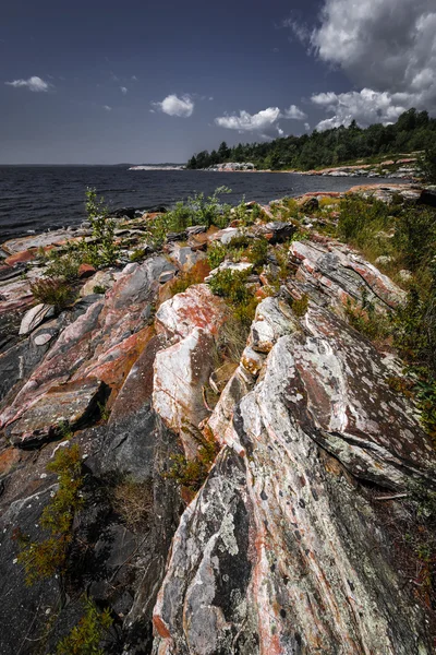 Steniga stranden av georgian bay — Stockfoto