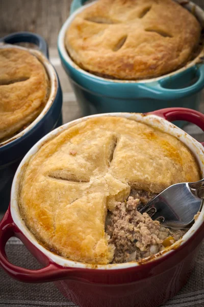 Домашнє м'ясо potpies — стокове фото