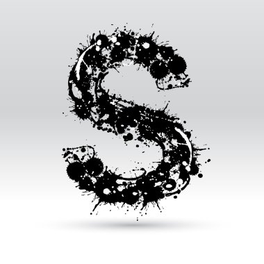 Letter S formed by inkblots clipart