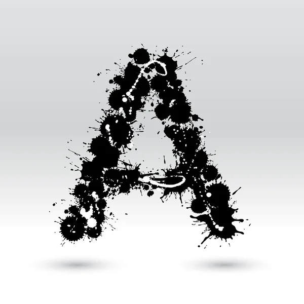 Letter A formed by inkblots — Stock Vector