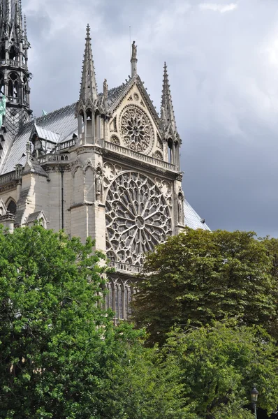 Frente sul de Notre-Dame de Paris — Fotografia de Stock