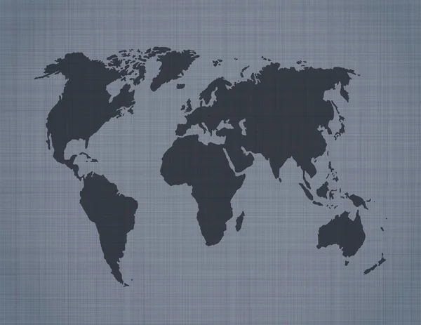 Världskartan på linne bakgrund — Stock vektor