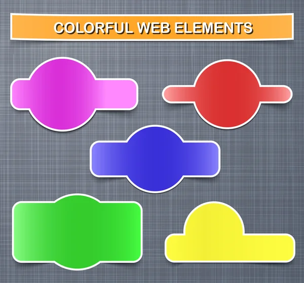 Coloridos elementos web con sombras — Archivo Imágenes Vectoriales