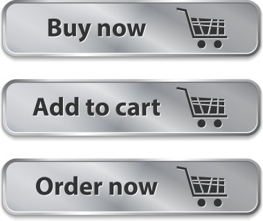 Metallic web elements/buttons for online shopping clipart