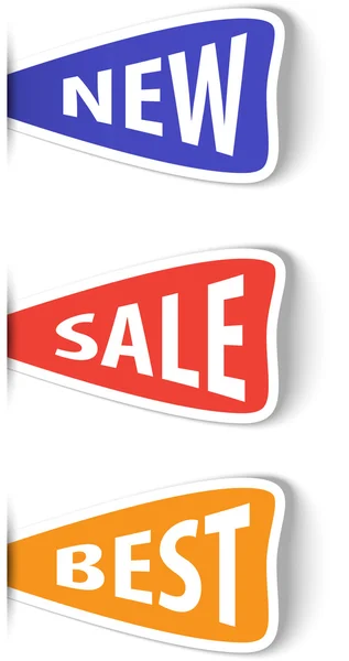 Set of colorful sticky labels for shopping — Stock Vector