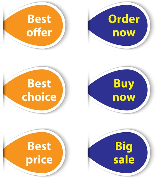 Conjunto de etiquetas adesivas coloridas para fazer compras — Vetor de Stock