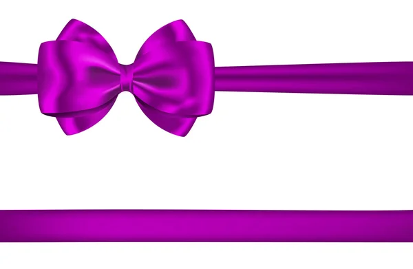 Cinta de regalo violeta y lazo para decoraciones — Vector de stock