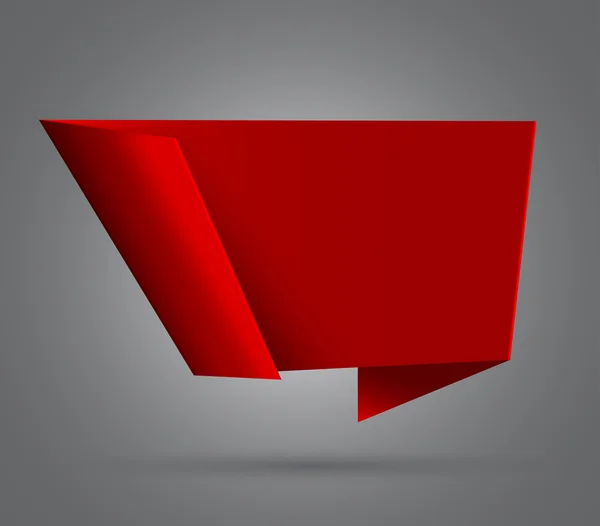 Burbuja de discurso abstracto en origami rojo — Archivo Imágenes Vectoriales