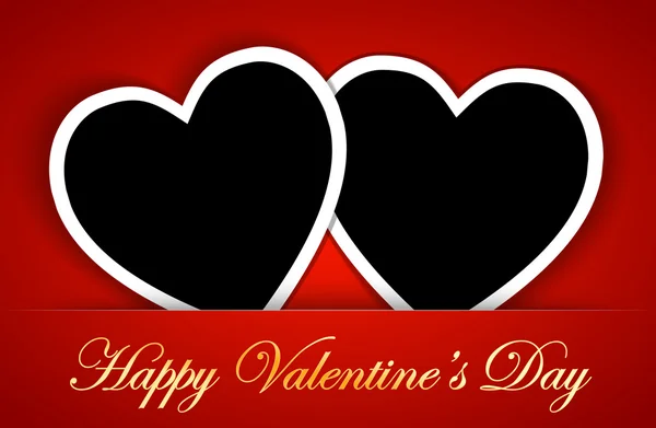 Modello di carta di San Valentino con cornici vuote sul retro rosso — Vettoriale Stock