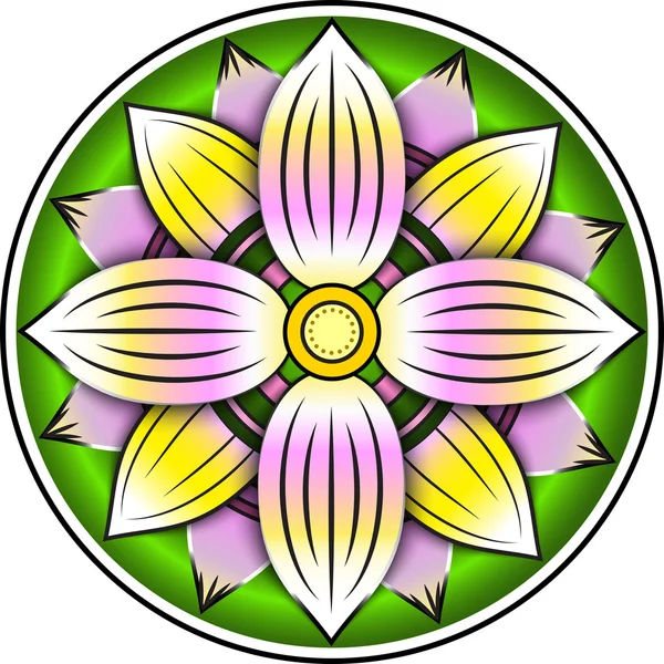 Lotus colorful ornament — Stock Vector