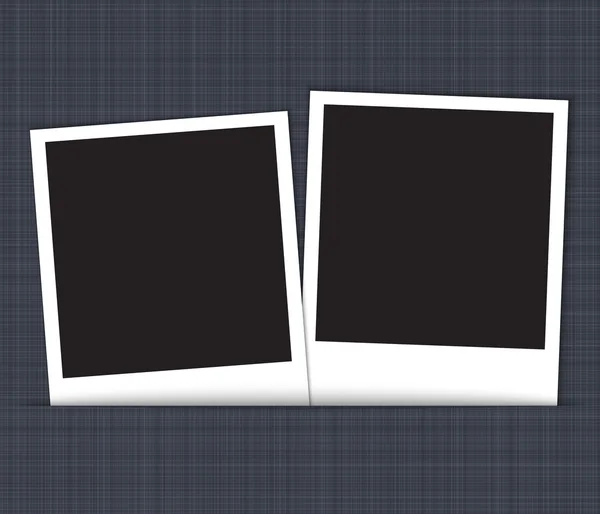 Blank photo frames on linen background — Stock Vector