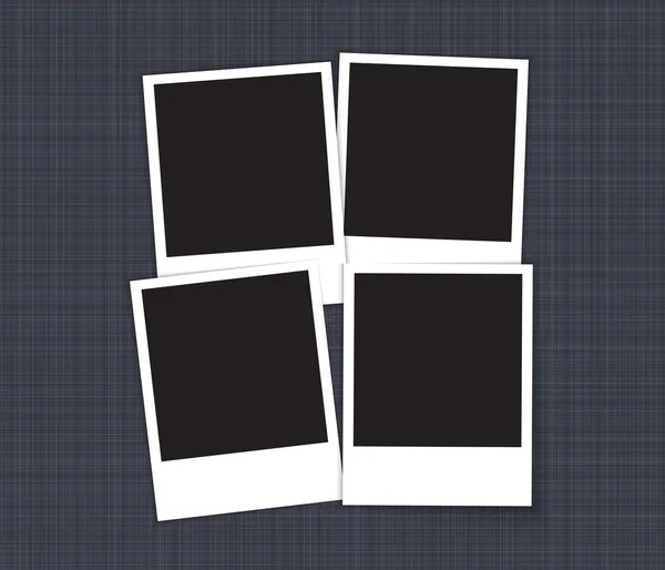Blank photo frames on linen background — Stock Vector