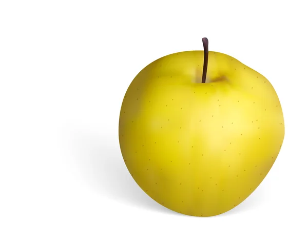 Fotorrealista manzana dorada sobre fondo blanco — Archivo Imágenes Vectoriales