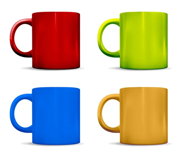 Tasses colorées photoréalistes — Image vectorielle