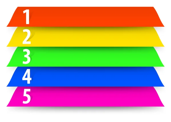 Abstrakt numrerade färg banners mall — Stock vektor