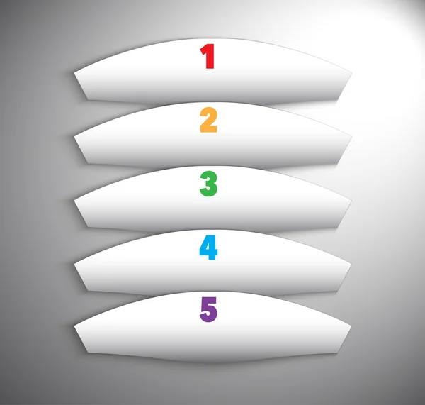 Nummerierte abstrakte weiße Banner — Stockvektor