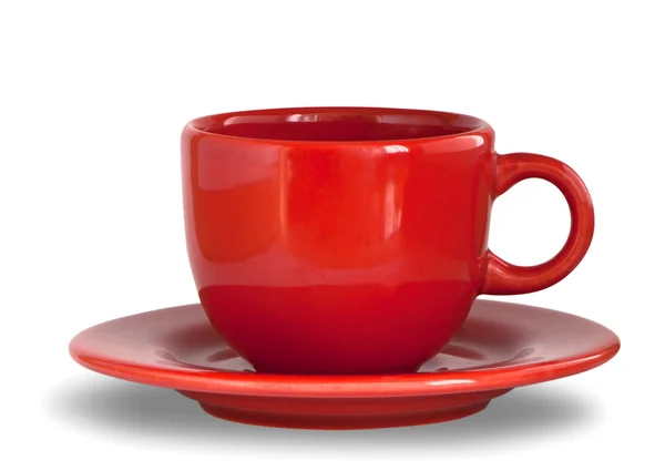 Red coffee cup with plate Stock Image