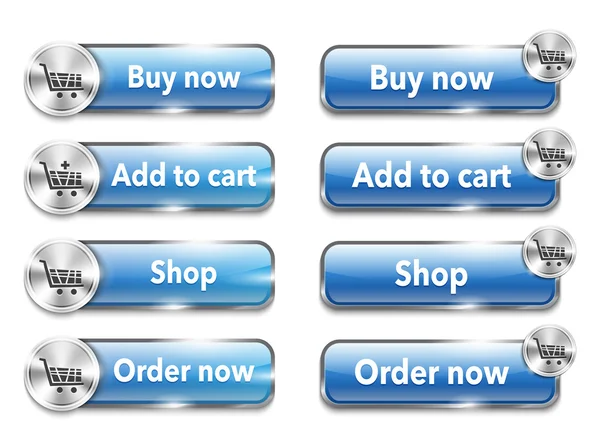 Metalliska webb-element för online shopping — Stock vektor