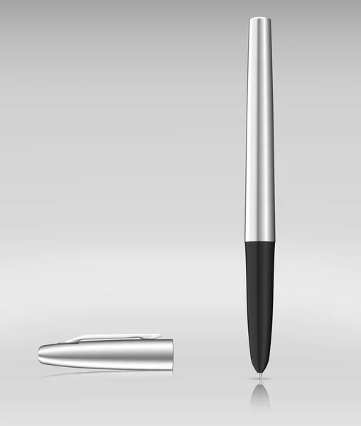 Luxury metallic ball pen — Stock Vector