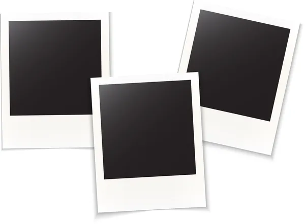 Tres marcos de fotos en blanco — Archivo Imágenes Vectoriales