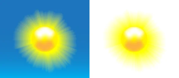 Schöne Reihe von leuchtenden Sonnenbildern — Stockvektor