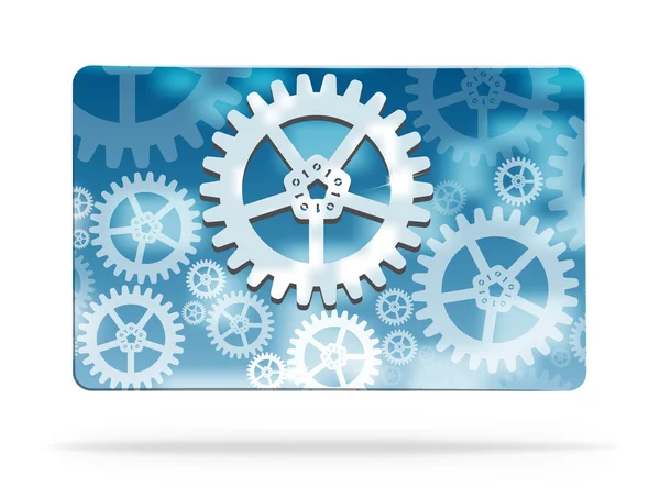 Gear wheel abstract business card — Stock Vector