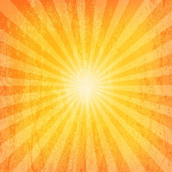 Sun Sunburst Grunge Muster — Stockvektor