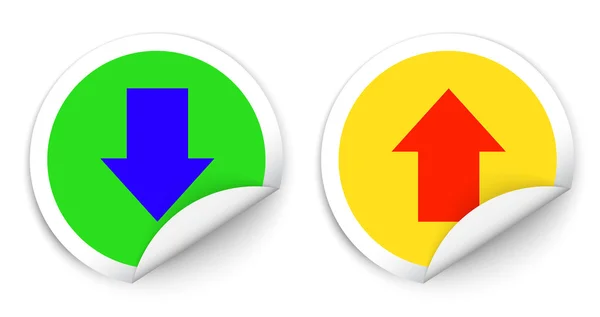 Descargar y cargar elementos de estilo pegatina con el signo de flecha — Archivo Imágenes Vectoriales