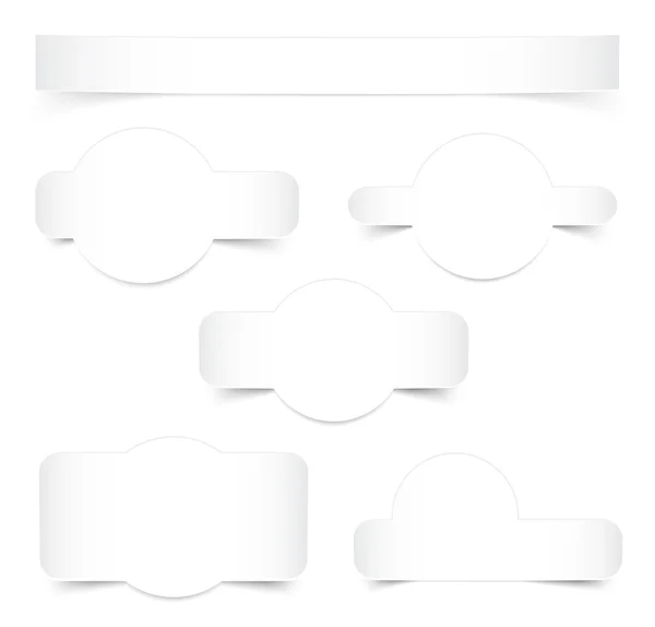 Étiquettes blanches et bulles avec ombres — Image vectorielle