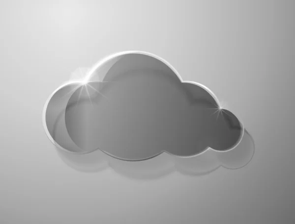 Glass cloud on gray background — Stock Vector