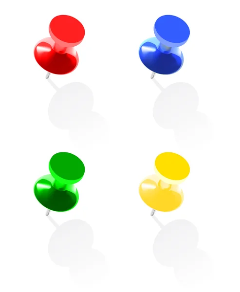 Foto realistické barevné kolíky izolované na bílém pozadí — Stockový vektor