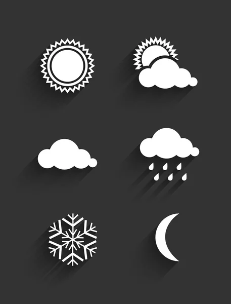 Flat design weather icons set — Stock Vector