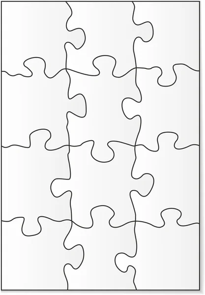 12 șablon puzzle bucată — Vector de stoc