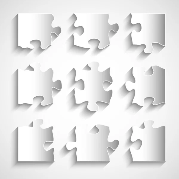 Flat design 9 piece puzzle template — Stock Vector