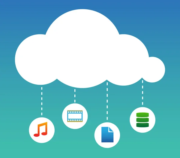 Cloud Computing illustrazione astratta — Vettoriale Stock