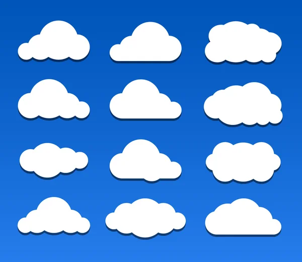 Vector illustration of clouds collection — Stock Vector