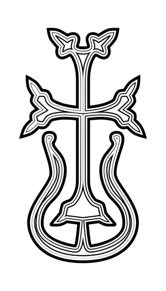 Traditionelle armenische apostolische Kirche Kreuz Clip Art — Stockvektor