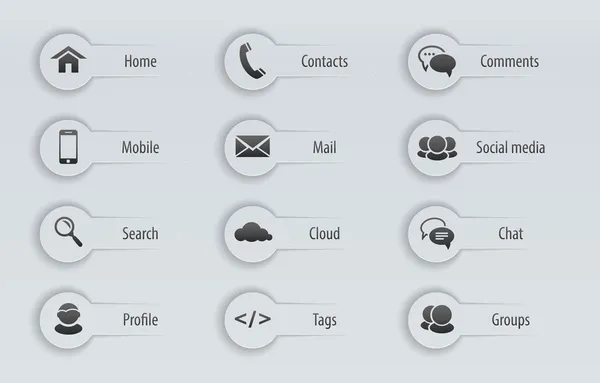 Web, ícones de comunicação — Vetor de Stock