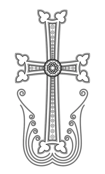 Traditional Armenian Apostolic Church cross clip art — Stock Vector