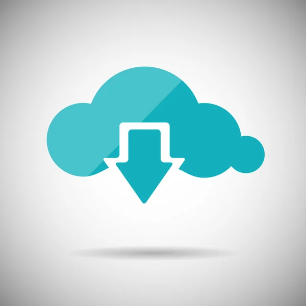 Download zum Cloud-Symbol flaches Design — Stockvektor
