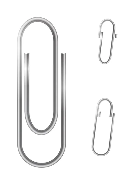 Paper clips isolated on white — Stock Vector