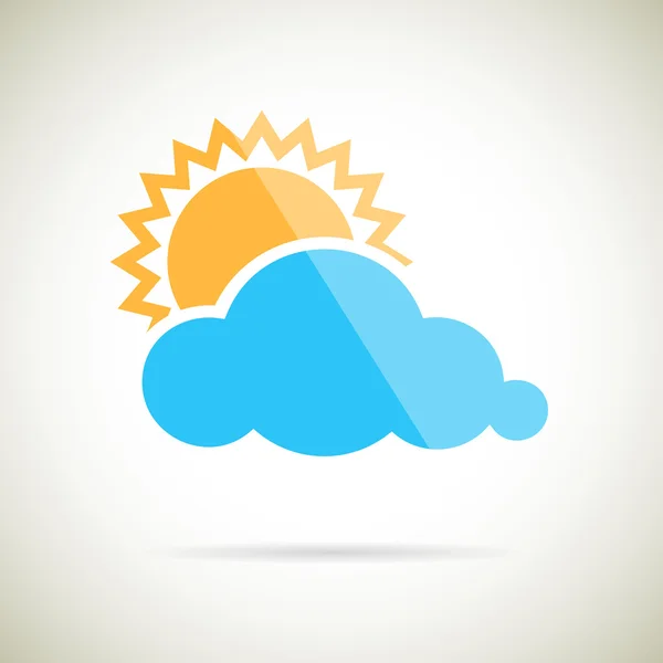 Symbole Soleil et Nuage Design plat — Image vectorielle