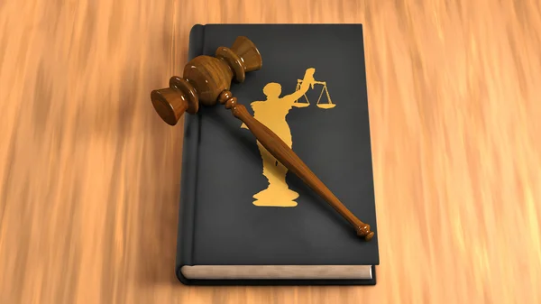 Gavel on a law book — Stock Photo, Image