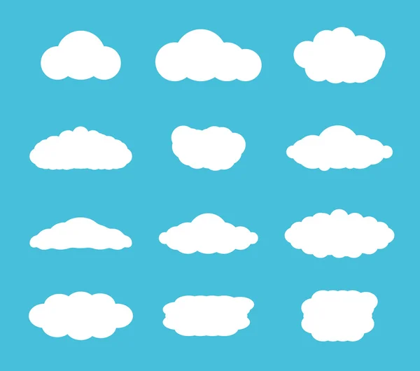 Коллекция плоских облаков — стоковый вектор