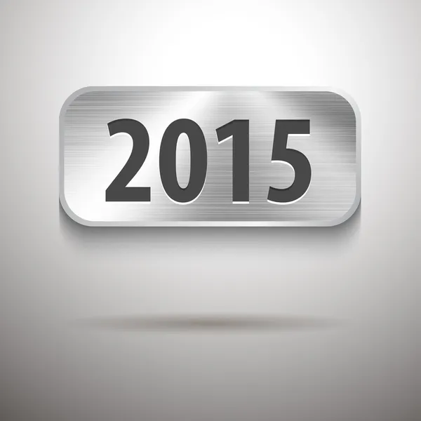Ziffern 2015 auf Tablet aus gebürstetem Metall — Stockvektor